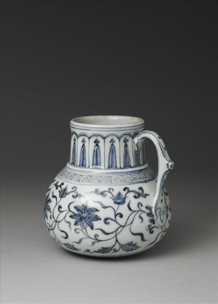 青花花卉紋花澆