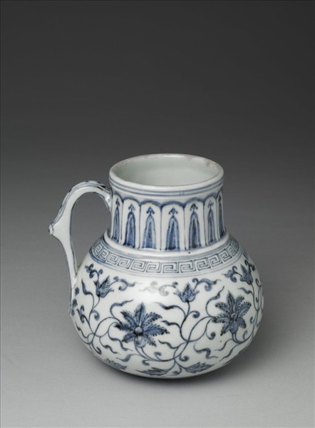 青花花卉紋花澆