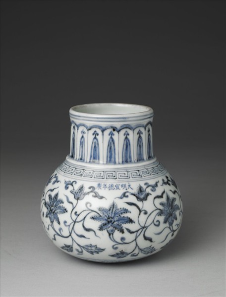 青花花卉紋花澆