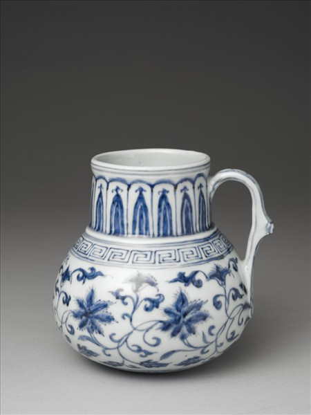 青花花卉紋花澆