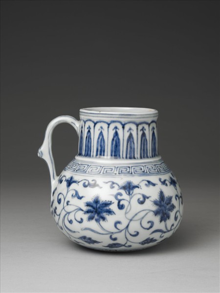 青花花卉紋花澆