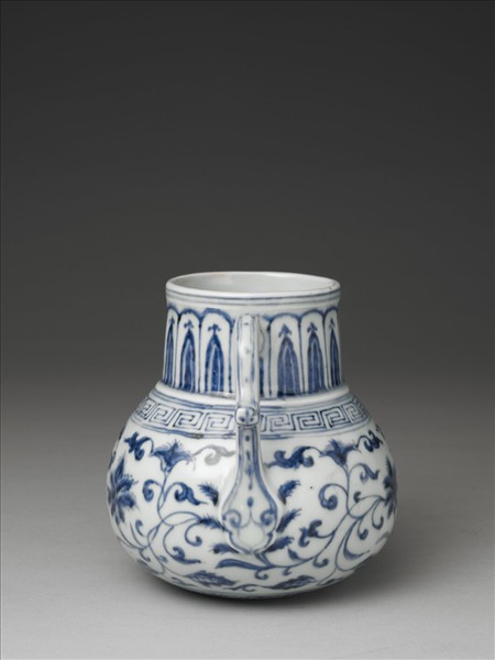 青花花卉紋花澆