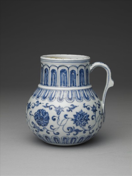 青花花卉紋花澆