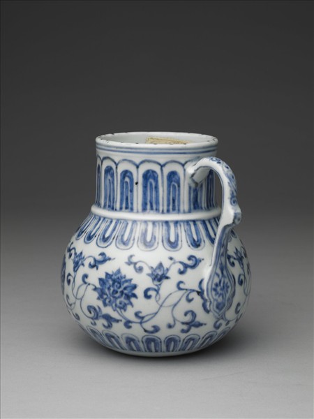 青花花卉紋花澆