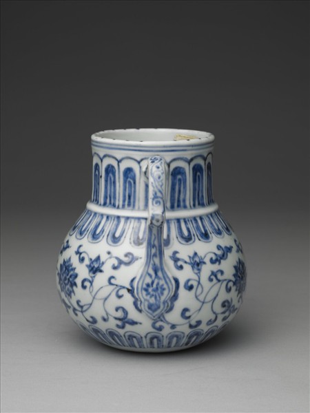 青花花卉紋花澆