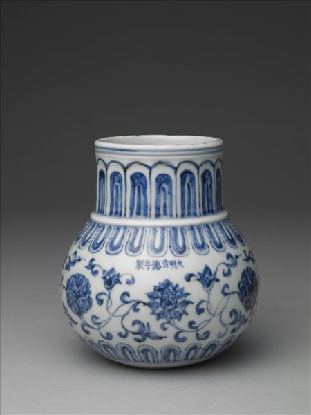 青花花卉紋花澆