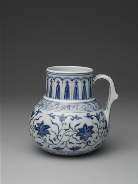 青花花卉紋花澆