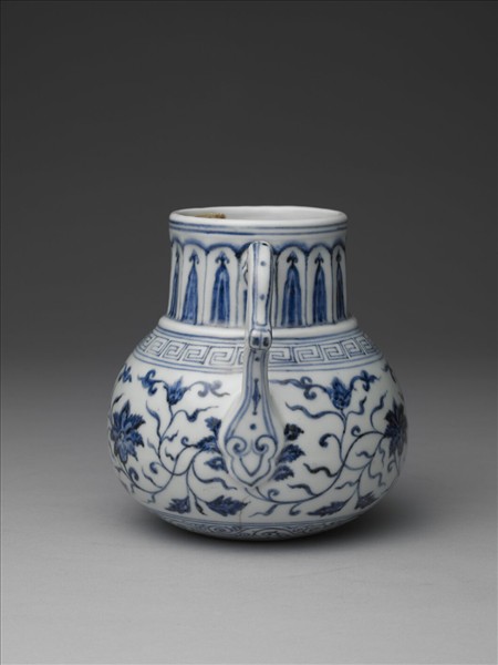 青花花卉紋花澆