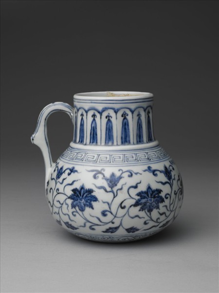 青花花卉紋花澆
