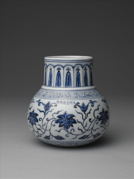 青花花卉紋花澆