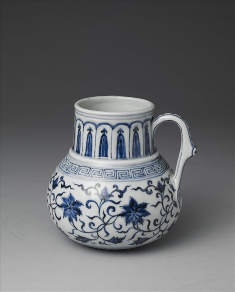 青花花卉紋花澆