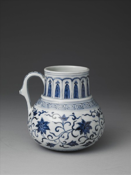 青花花卉紋花澆