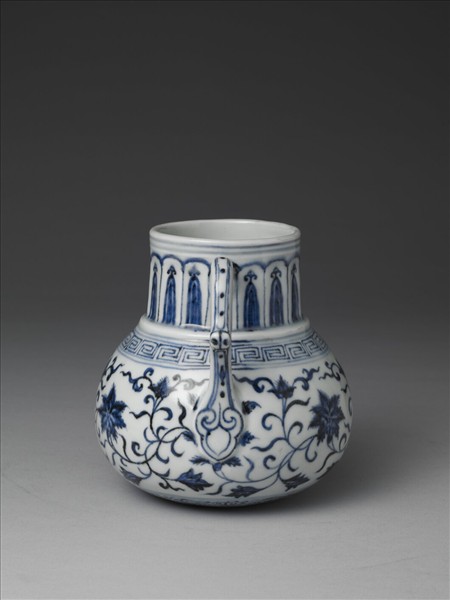 青花花卉紋花澆