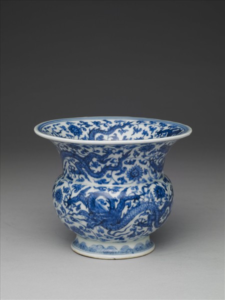 青花龍紋渣斗