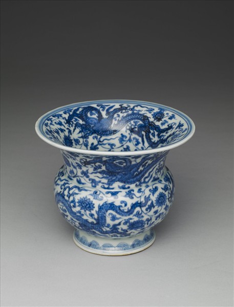 青花龍紋渣斗