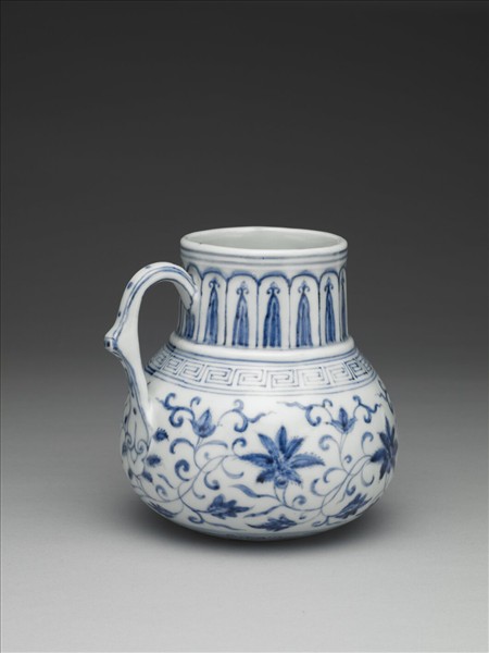 青花花卉紋花澆