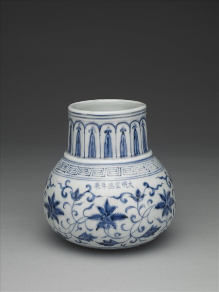 青花花卉紋花澆