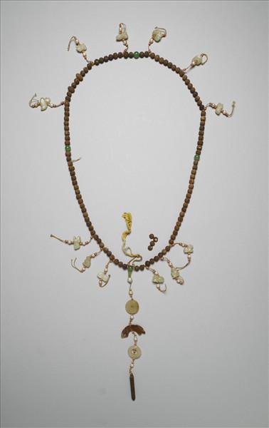 檀香木刻團壽紋數珠