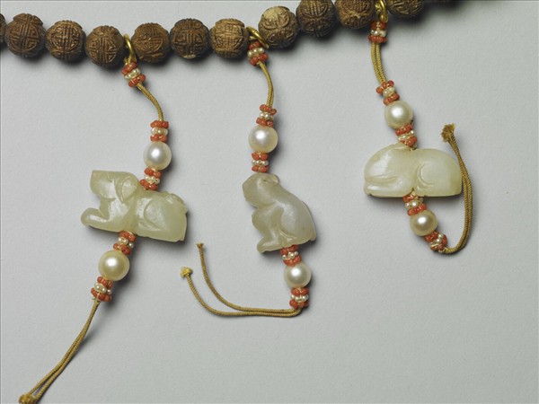 檀香木刻團壽紋數珠