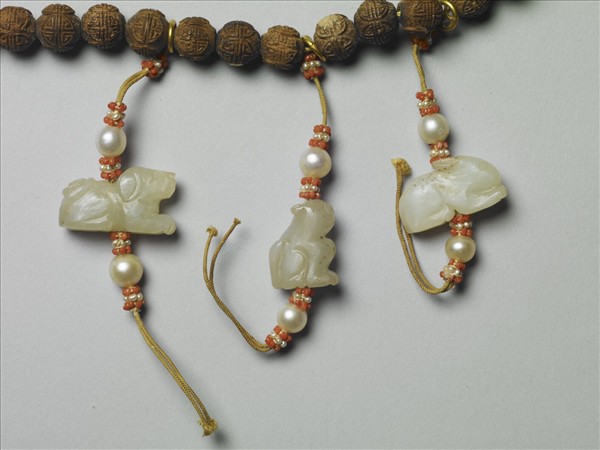 檀香木刻團壽紋數珠