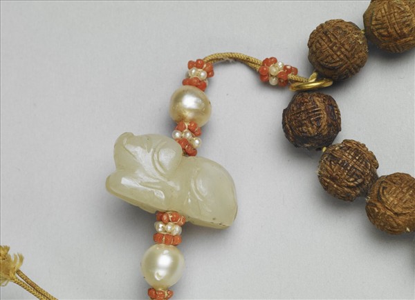 檀香木刻團壽紋數珠