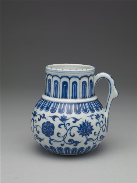 青花花卉紋花澆