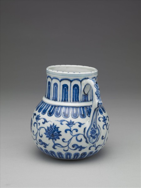 青花花卉紋花澆