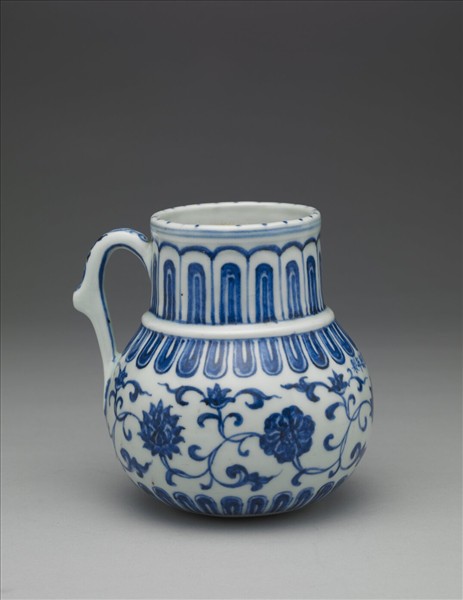 青花花卉紋花澆