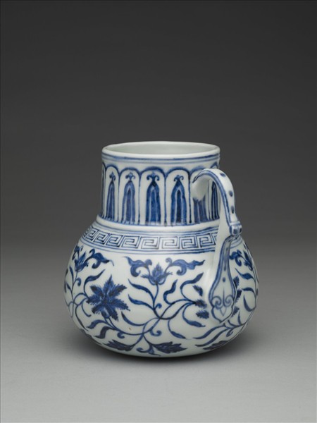 青花花卉紋花澆