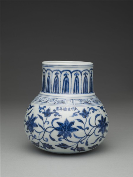 青花花卉紋花澆