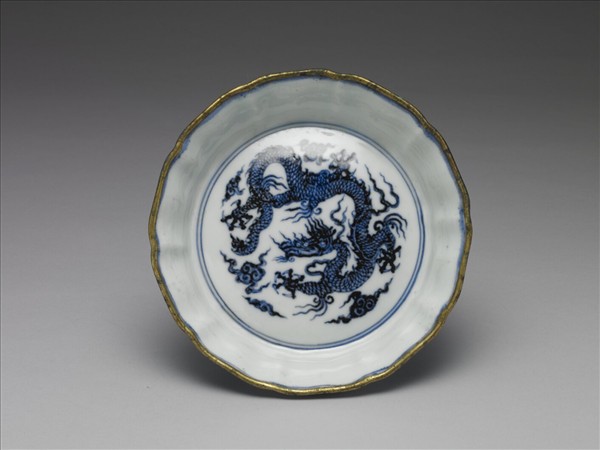 青花團龍紋洗