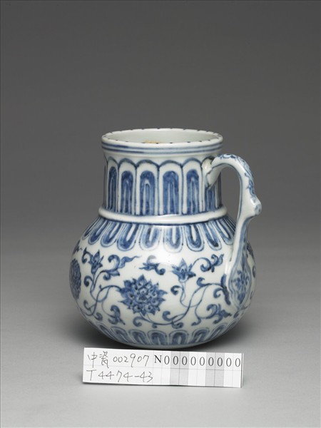 青花花卉紋花澆