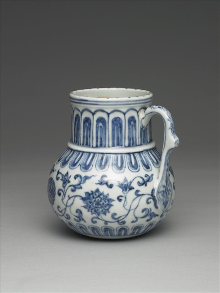 青花花卉紋花澆