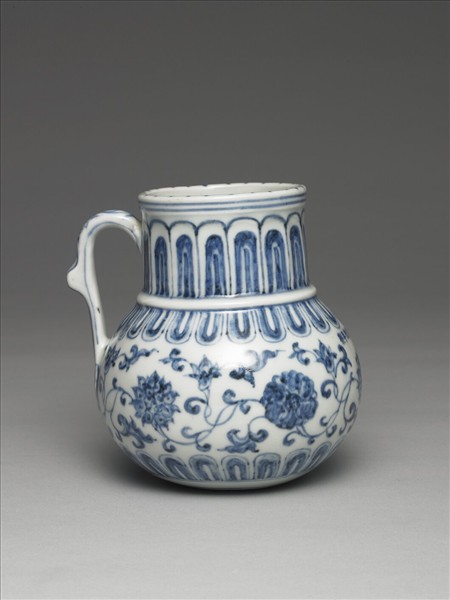 青花花卉紋花澆