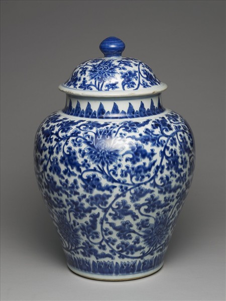 青花蓋罐