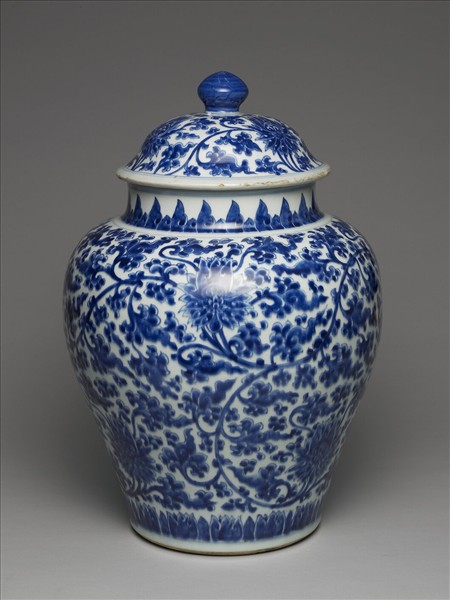青花蓋罐