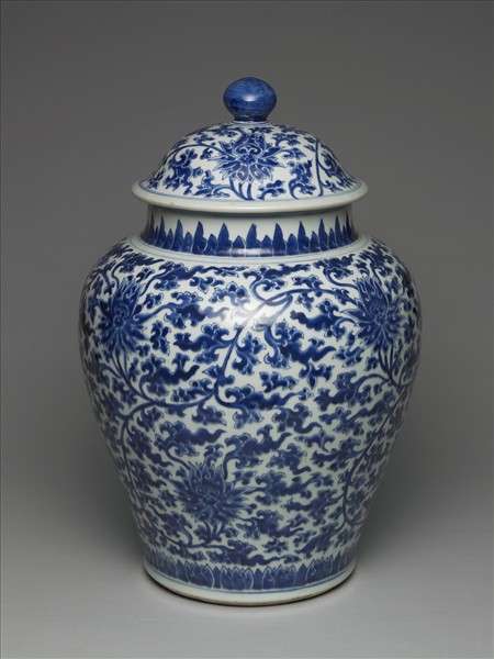 青花蓋罐