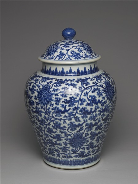青花蓋罐