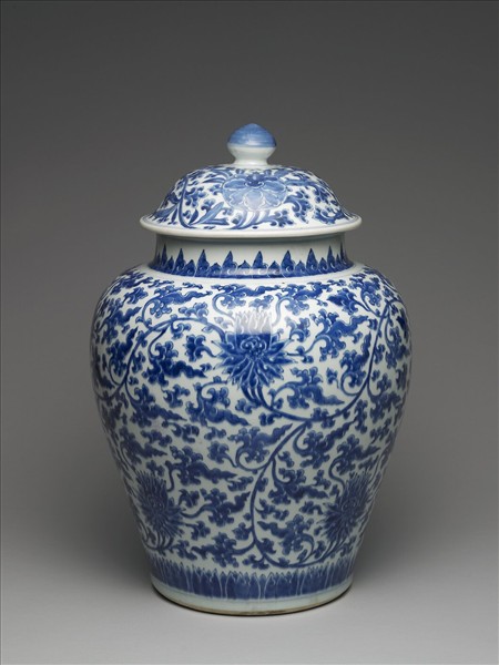 青花蓋罐