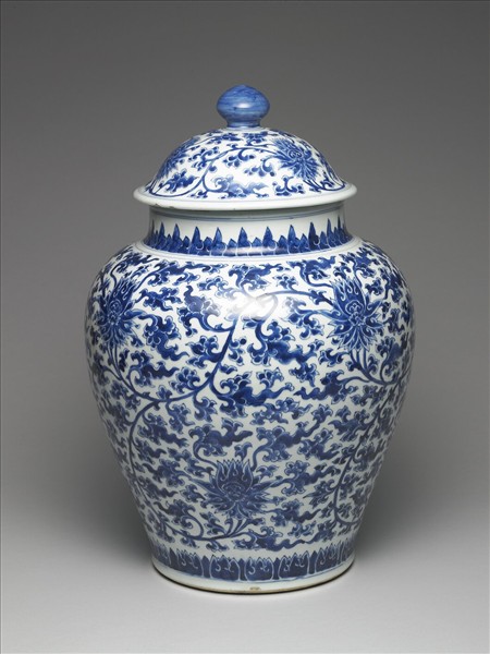 青花蓋罐