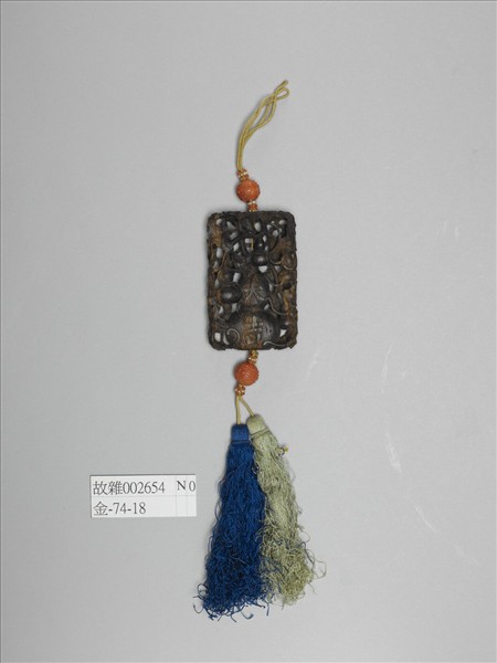 茄楠木雕福祿大吉香佩