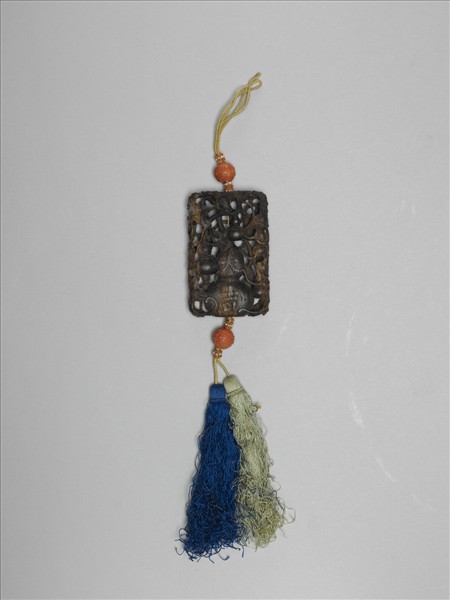 茄楠木雕福祿大吉香佩