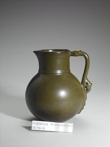 茶葉末釉螭耳花澆