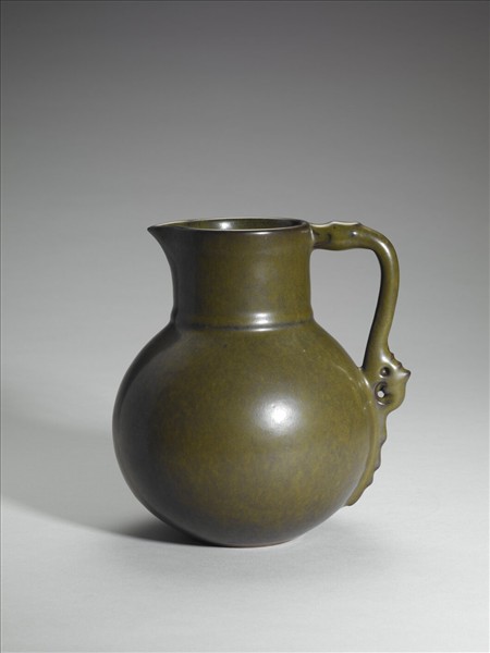 茶葉末釉螭耳花澆