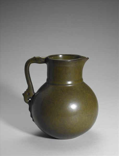 茶葉末釉螭耳花澆