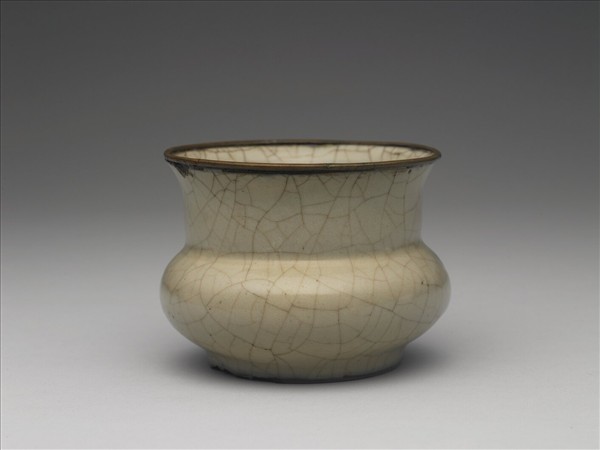 官窯 青瓷渣斗式尊