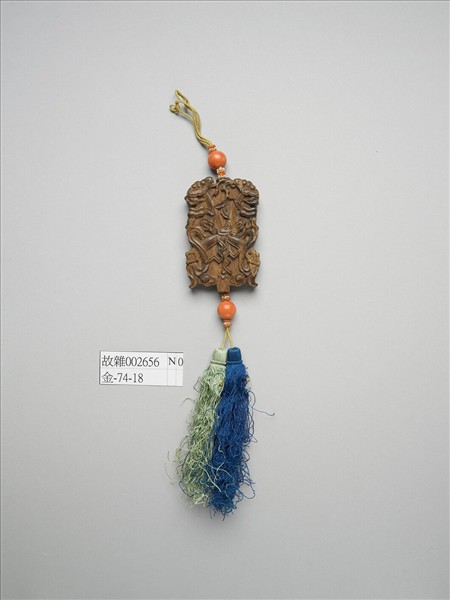 茄楠木雕福祿大吉香佩