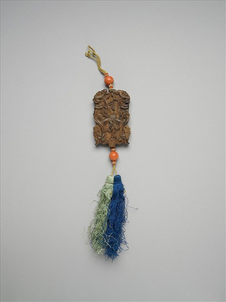 茄楠木雕福祿大吉香佩