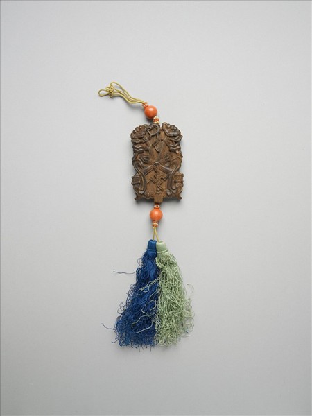 茄楠木雕福祿大吉香佩