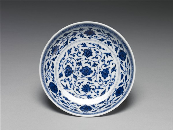 青花四季花卉紋盤